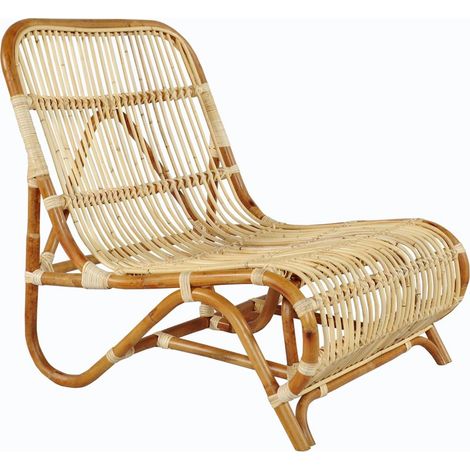 Fauteuil en rotin naturel style bohème pour salon cosy - rotin naturel clair et chaleureux (1/3)