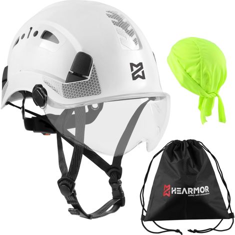 Casque de Chantier Industriel pour Adulte - Absorption des Chocs - Résistance à la pénétration - Visières Transparentes ou fumées (1/5)