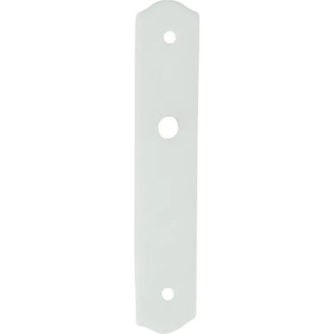 Placa simple de porcelana con asa sin agujero, blanca