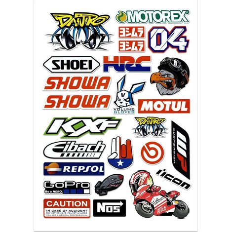 10-20PCS Autocollant Vinyle,Décalcomanie Moto Résistant Eau,Sponsor Graphisme Casque,Usage Tout-Terrain