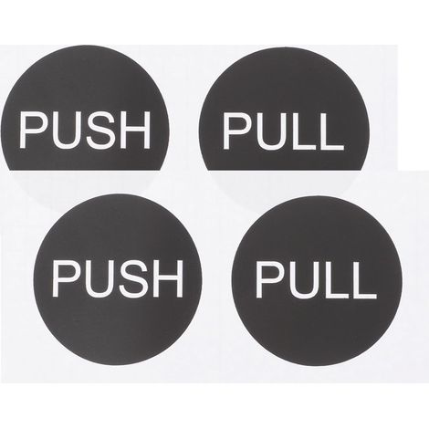 Autocollants Ronds pour Porte Push Pull en Pvc Noir Lot de 4 Design Adhésif Délicat et Creux Rappel Fonctionnel pour Usage Intérieur (1/5)