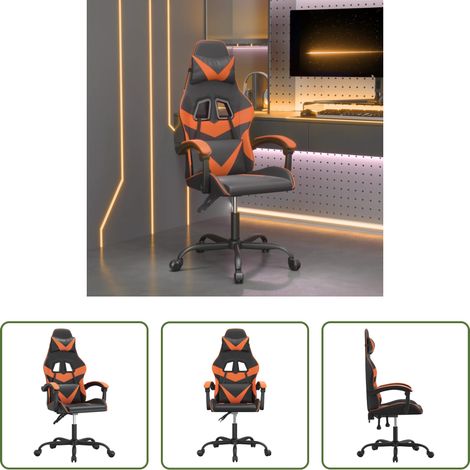 Gamingstuhl Kunstleder - Gaming-Stuhl Schwarz und Orange Kunstleder (1/5)