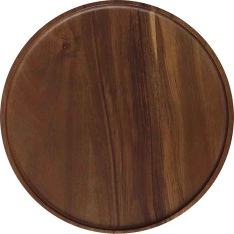Rundes Serviertablett aus Holz (20 cm Durchmesser), passend zu Akazienholz-Dekorationen, für Couchtisch, Tischdekoration, Kerzenständer oder als Vorspeisenbrett (1/5)