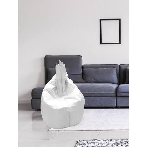 Dmora Puf elegante, color blanco, Medidas 80 x 120 x 80 cm, con embalaje reforzado (1/3)