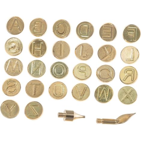 Ensemble de 26 embouts de gravure en cuivre pour lettres et (1/5)