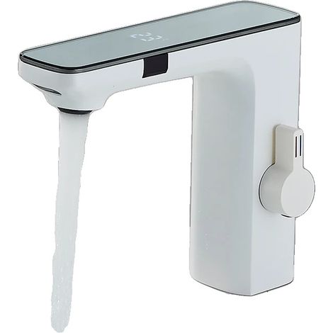 Robinet de lavabo, Contrôle par capteur intelligent, Construction durable, Robinet de lavabo blanc (1/2)