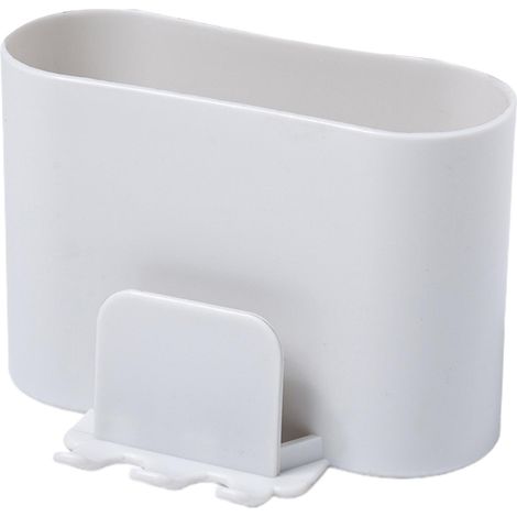 Zahnbürstenhalter mit Becherhalter, wandmontierter Zahnpastahalter, Ablagegestell kompatibel mit Abfluss. (1/5)
