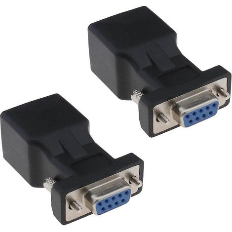 Adaptateur série RS232 DB9 vers RJ45 - Deux convertisseurs Ethernet femelle-femelle à 9 broches, adaptés aux ordinateurs, ordinateurs portables et imprimantes. (1/5)