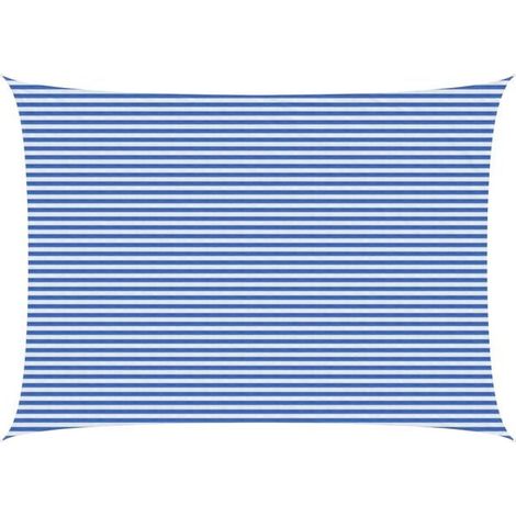 Voile d'ombrage bleue et blanche, 5 x 6 mètres en PEHD (1/5)