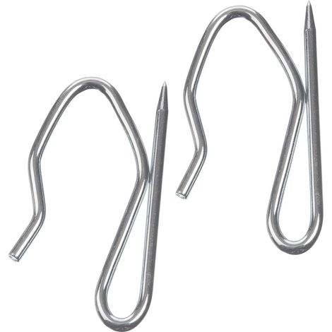 Crochets à Broches pour tentures (Lot de 50 pcs) en Zinc Ultra Résistants - pour Rideaux Lourds et plissés - 34 x 19 mm (1/5)