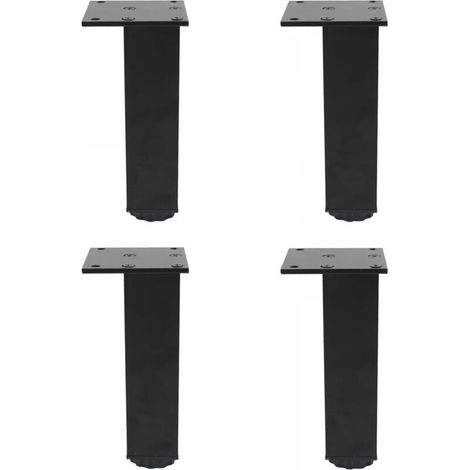 Pieds de meubles carrés, noirs, 6,86,815cm, 4 pieds réglables en alliage d'aluminium, pieds de canapé. (1/5)