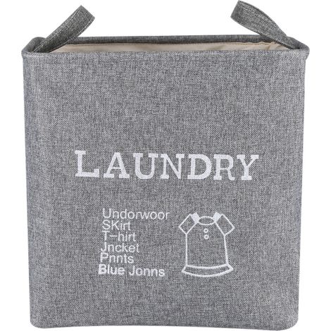 Caisse De Rangement En Tissu Pliable Avec Poignées Pour Jouets Vêtements Serviettes Gris (1/5)