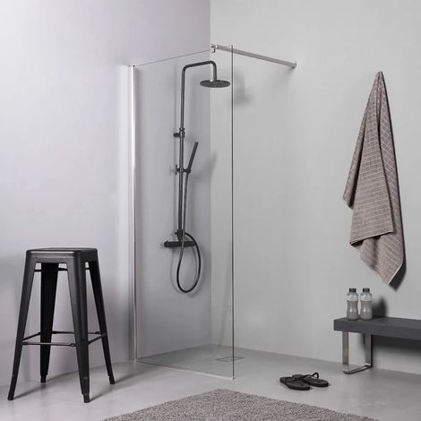 box doccia walk-in cromato, 100x190 cm