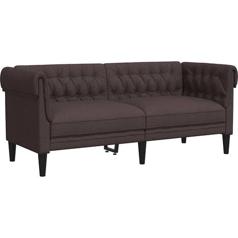 vidaXL Chesterfield 2-Sitzer Sofa dunkelbraun Stoff