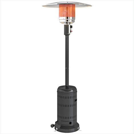 Chauffage de terrasse gaz 11 kW avec roulettes noir (1/5)