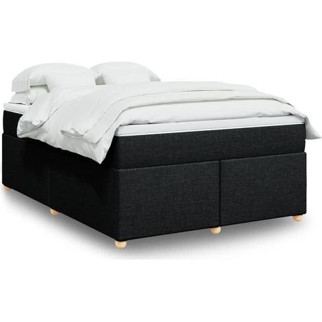 Boxspringbett mit Matratze Schwarz 140x200 cm Stoff