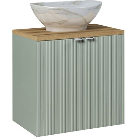 Mobile bagno con lavabo Jade verde e marrone 60cm