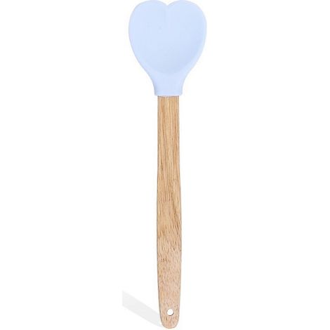 Cuillère à soupe suspendue en silicone uni, en forme de cœur, ustensile de cuisine QingHai PELBlue