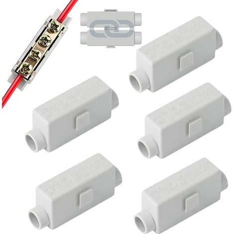 5pcs 2.5-16mm² 2-Pole Through Connectors and Connection Terminals 1000V 100A Double Screw Clamp Block ABS Housing for Electrical Installation Ceiling Switches and Cables (1/5)