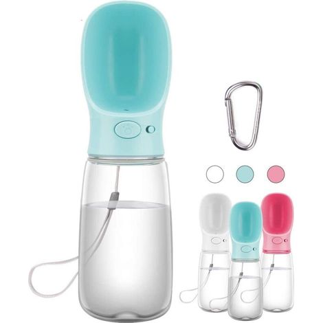 Bleu Bouteille d'eau Portable pour Chien, 350/550ml Bouteille d'eau de Voyage antibactérienne de qualité Alimentaire pour Chien et Chat, Eau Potable pour Animal de Compagnie en Plein air (1/5)