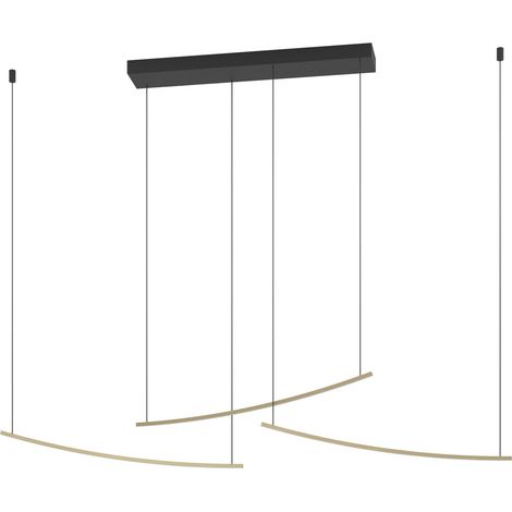 Sospensione Moderna Villeggi Alluminio Ottone Plastiche Bianche Led 22W 3600Lm