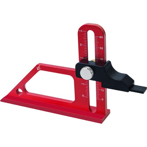 Jauge de hauteur pour scie circulaire en alliage d'aluminium, 0 à 60 mm, 45°, outil multifonctionnel pour le travail du bois, outil de réglage et de mesure de profondeur (1/5)