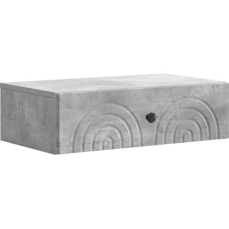 vidaXL  Wall-Mounted Side Table  Concrete Grey 59 x 34.5 x 17 cm