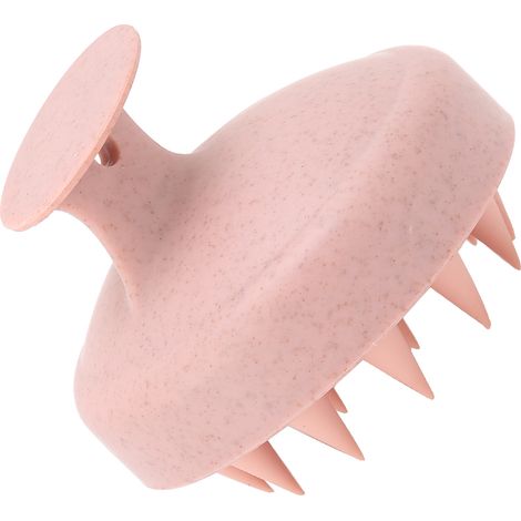 Brosse de massage du cuir chevelu en silicone rose, portable, pour la maison, pour le lavage des cheveux et le shampoing. Exfoliant pour le cuir chevelu. (1/5)