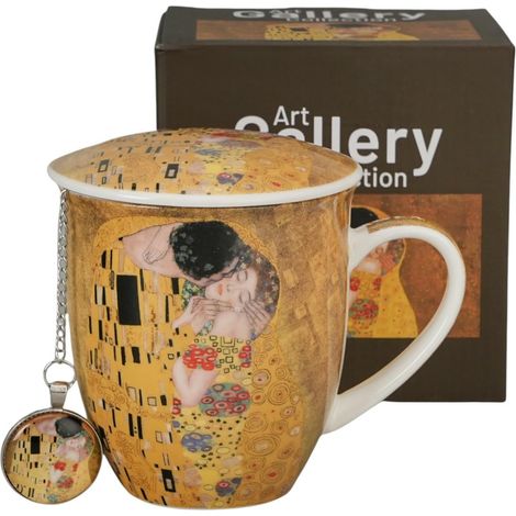 Becher mit Teesieb und KISS-Anhänger