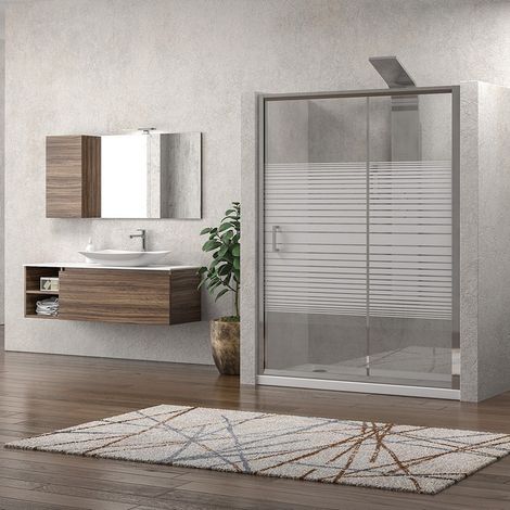 Cabina Nicchia cristallo serigrafato 150cm altezza 180cm K410N kamalu