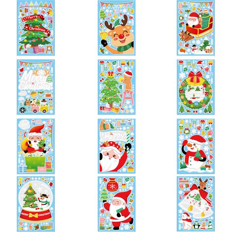 Adhesivos Navidad - Adhesivos Ventana Estáticos PVC - Decoración Navideña y Año Nuevo - 6 Unidades (1/5)