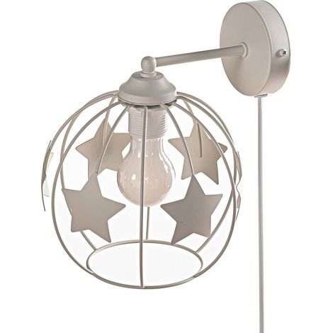 [NEUWERTIG] B-Ware Stars Wandleuchte Wandlampe Leuchte sandfarben Metall Ø 21 cm Stecker (1/2)