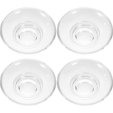 Lot de 4 Porte-Savons en Verre Transparent Rond Base Antidérapante Stable Plateau Décoratif Polyvalent pour Lavabo Salle de Bain Cuisine Nettoyage Facile Accessoire Hygiénique (1/5)