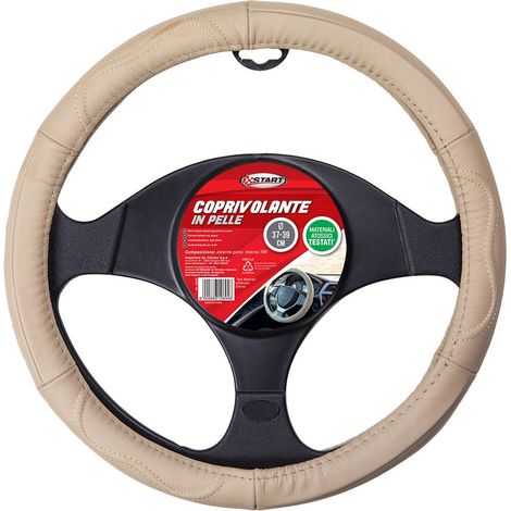 Coprivolante auto beige pelle adulto comodità sicurezza 37x39 protezione (1/4)