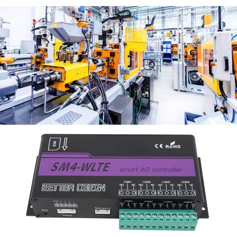 SM4-WLTE-EA Capteur multicanal 4G 4G à 4 canaux avec application/web, thermocouple PT100, alarme de coupure de courant par SMS, norme européenne 100-240 V (1/5)