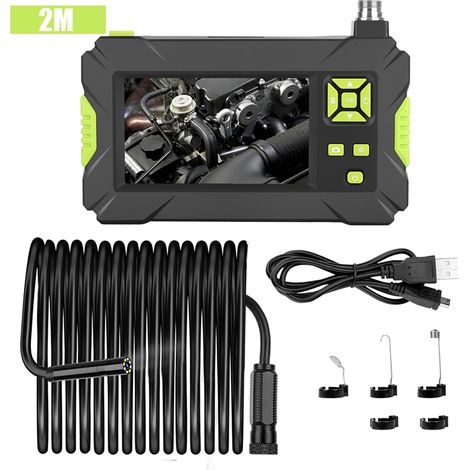 Endoscope portatif P30 4,3 pouces 1080P HD avec endoscope d'inspection de tuyaux à fil rigide étanche IP67 et câble de 2 mètres. (1/5)
