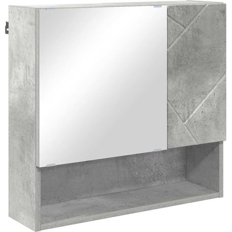 Maison Exclusive - Spiegelschrank mit Tür Beton Grau 59 x 17 x 55