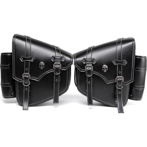 Motorrad Satteltaschen Leder 25L Wasserdicht mit Flaschenhalter Universal (1/5)