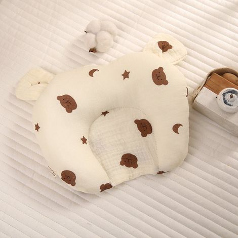 Coussin bébé en forme de U, 100 % coton, absorbant et lavable en machine, avec une forme concave pour une répartition uniforme de la pression, convient aux enfants de 1 à 3 ans, motif blanc 10 (1/5)