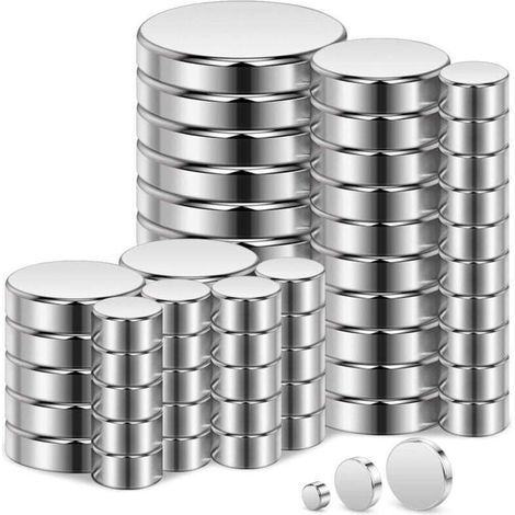 60 Pièces Aimants Super Forts 3 Dimensions Néodyme Aimant Petit Cylindre Réfrigérateur Aimant Mini - Cylindre Aimant Réfrigérateur Plaque D'aiguille Tableau Blanc Artisanat De Bureau (1/4)