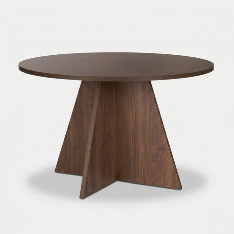 Tavolo da pranzo rotondo design contemporaneo 120x75H Virella - Noce