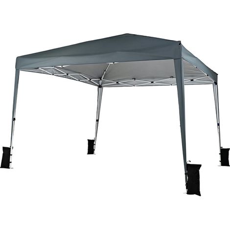 Toile Oxford Pop Up Tonnelle Pliante 3x3m Hauteur Réglable Tente de Réception Imperméable Jardin Gris (1/2)