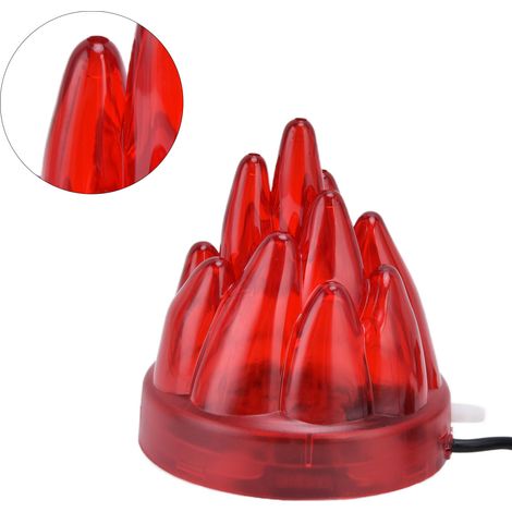 Lumière LED submersible pour aquarium 110-240V, décoration paysagère, lampe volcanique à bulles, ronde à coque rouge, lumière rouge, éclairage aquatique multicolore (1/5)