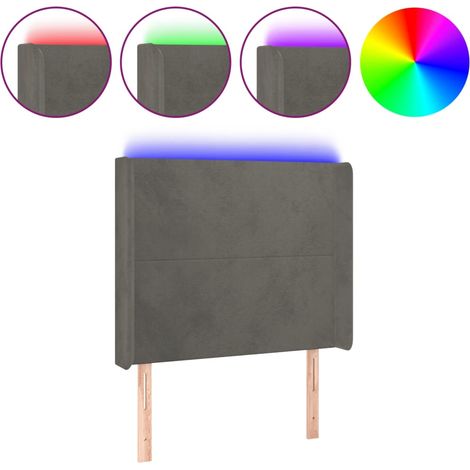 Maison Exclusive - Testiera a LED Grigio Scuro 93x16x118/128 cm in Velluto