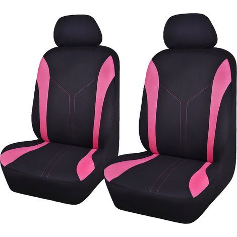 Universal Mode Maille Housses de siège de Voiture (2 Fronts, Noir Rose) (1/5)