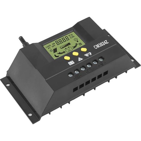 30A PWM-Solarladeregler mit LCD-Anzeige, 12V/24V für Haushalt, Industrie und Gewerbe