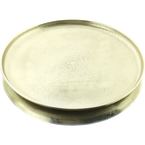Weihnachtlicher Dekoteller Goldfarben Ø 20,25 cm - Aluminium (1/2)