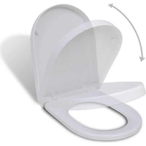 Toilettensitz mit Absenkautomatik Weiß Quadratisch CFW967434 (1/5)