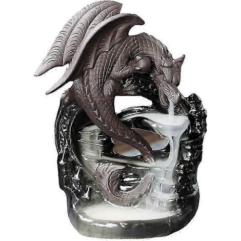 Porte-encens cascade Dragon Zen Decor pour la méditation - Brûleur d'encens à reflux pour une ambiance apaisante et l'aromathérapie (1/5)