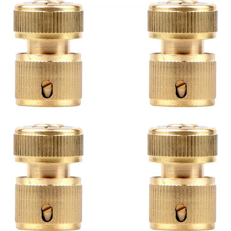 4PCS Raccord Tuyau D'arrosage en Laiton Massif pour Robinet Cuisine Jardin, 1/2" Quick Connectors (1/5)